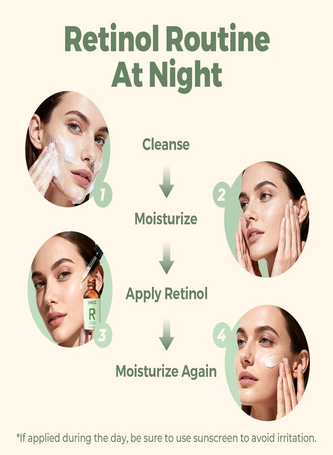 SAISZE Retinol Face Serum, Anti Aging Face Serum for Fine Lines, Wrinkles & Premature Sun Damage, Skin Care for Resurfacing & Hydration, 2 Fl Oz - Image 5